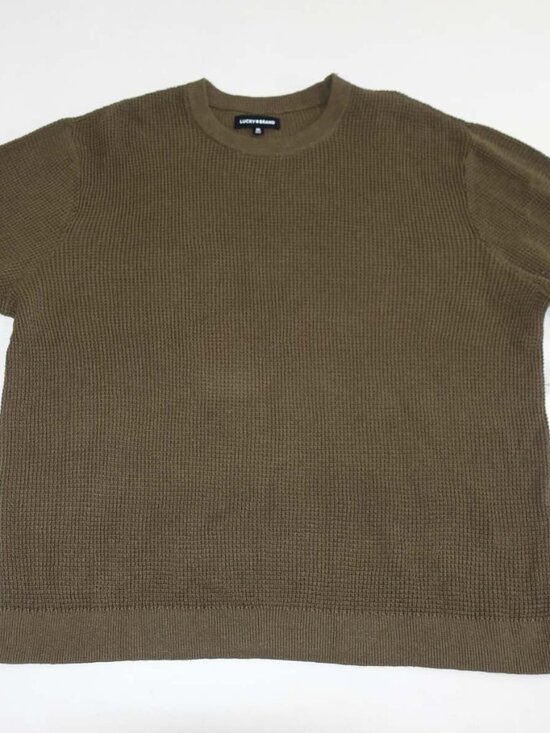 Lucky Brand Other - Lucky Brand Men's Waffle Crewneck Sweater Size XXL NWT Green Cotton Linen 2XL